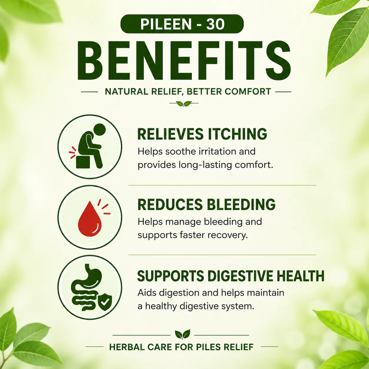 Benefits of Urjasvala Pileen-30 Capsules
