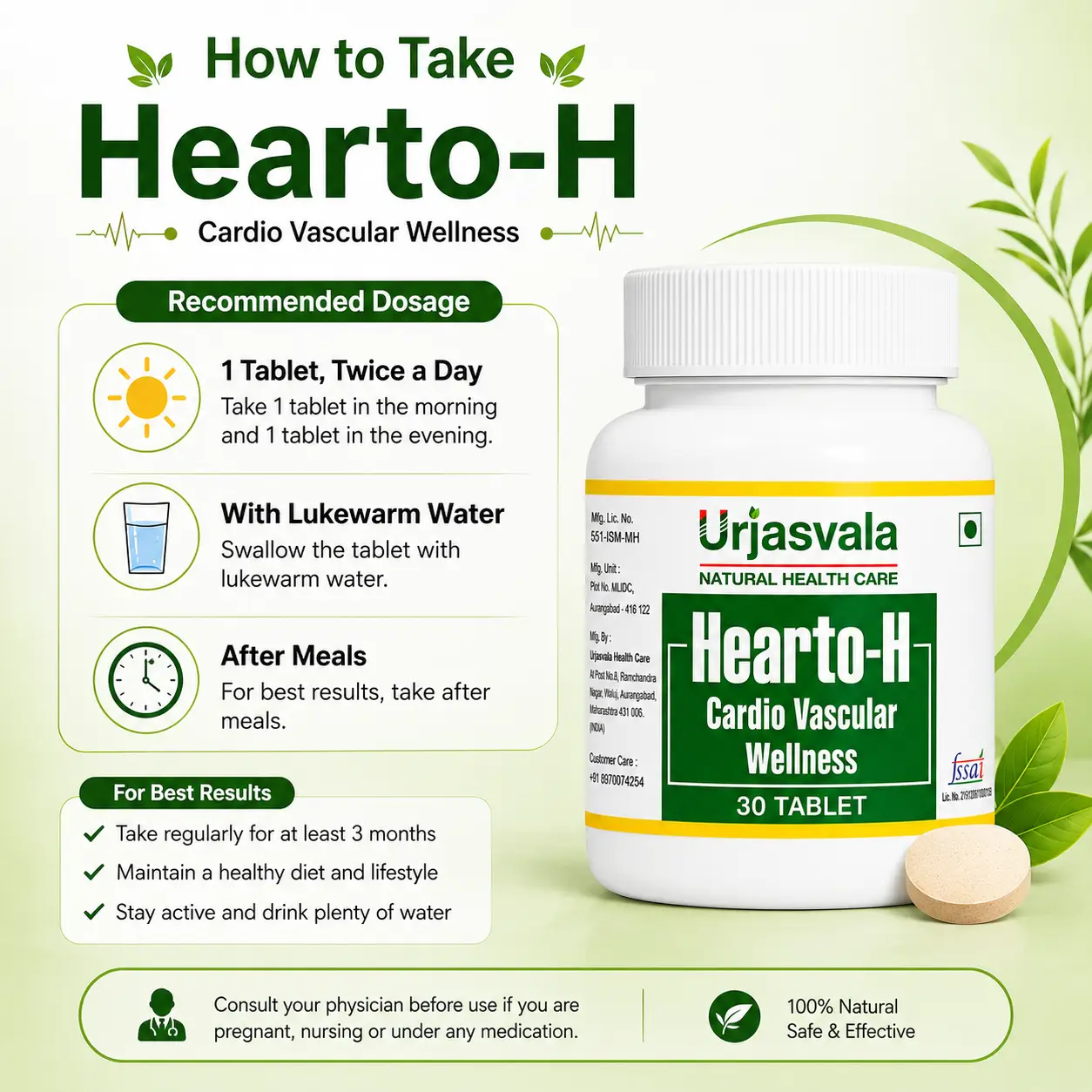 How to Use Urjasvala Hearto-H Tablets