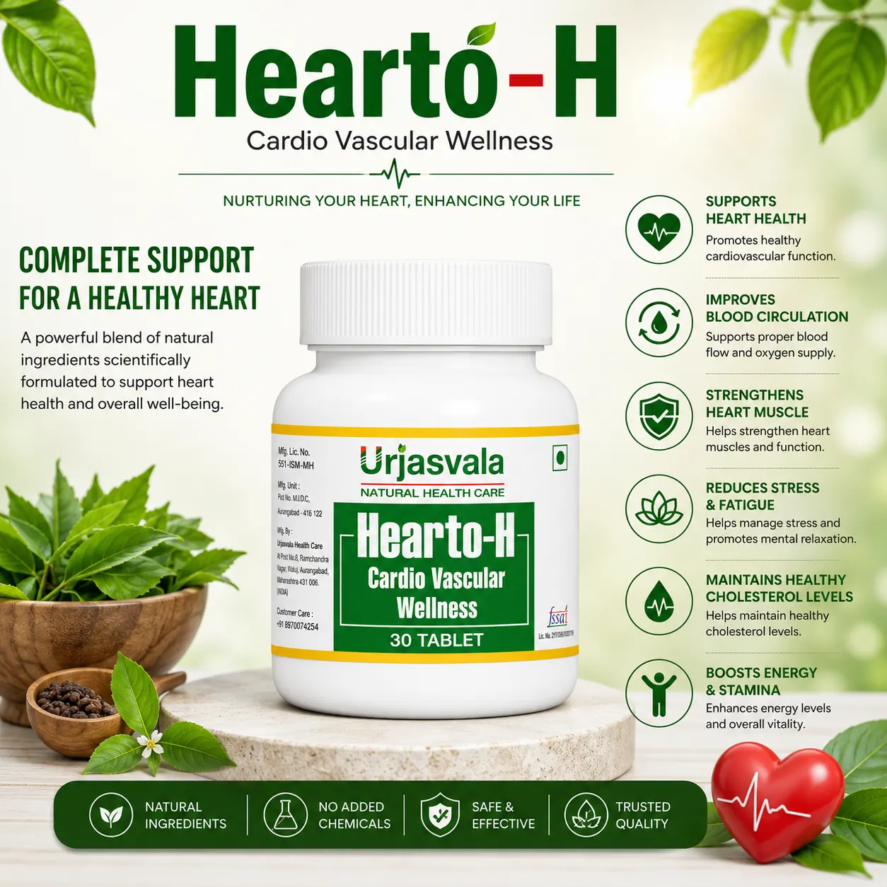 Best Ayurvedic Hearto-H Tablets for Heart Wellness