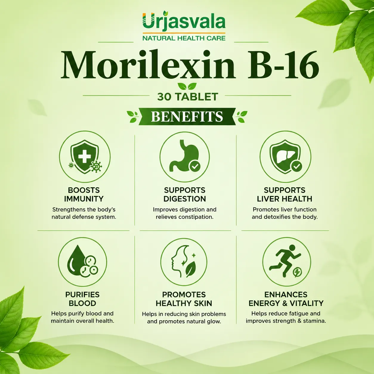 Benefits of Urjasvala Morilexin B-16 Tablets