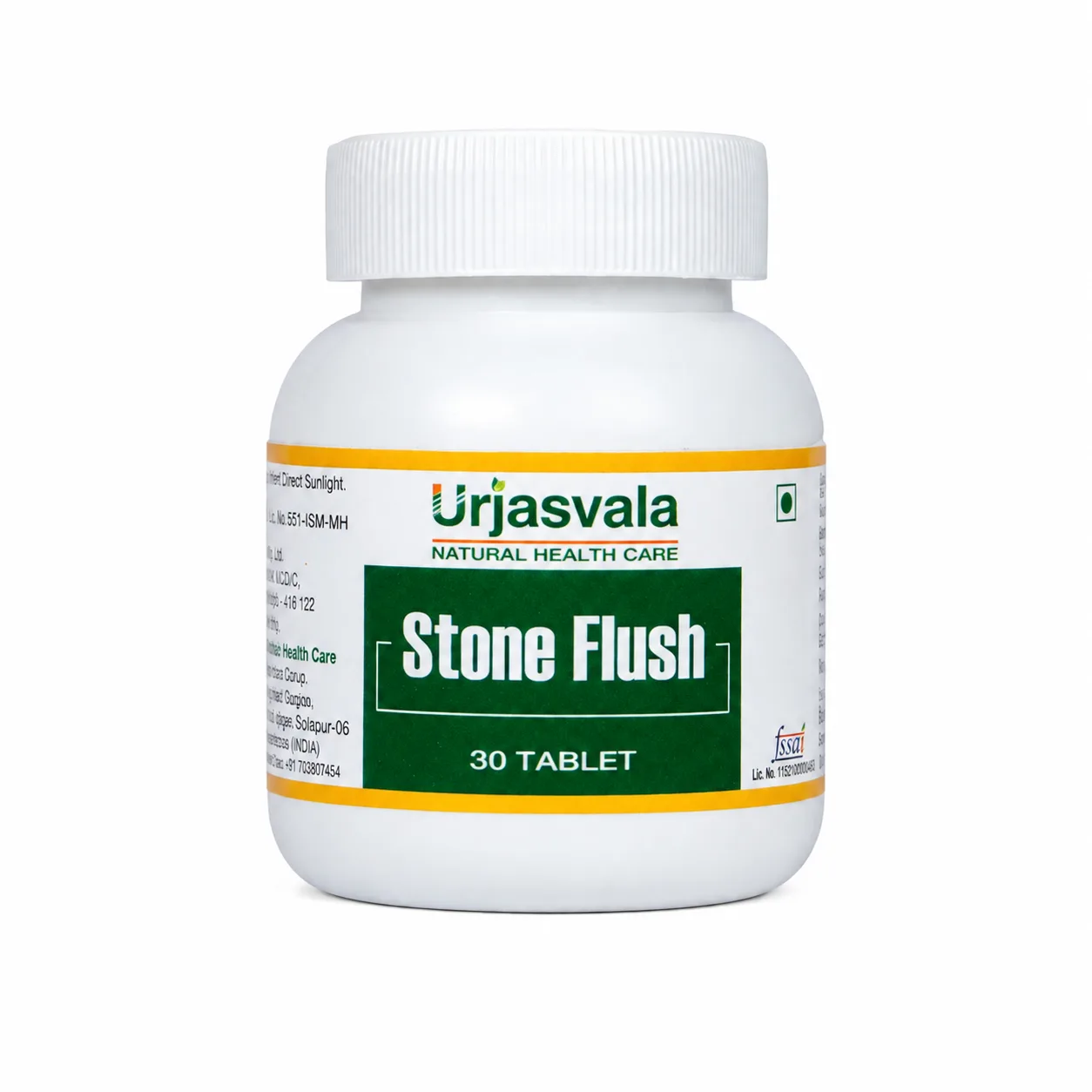 Urjasvala Stone Flush 30 Tablets Ayurvedic Kidney Stone Support Herbal Supplement