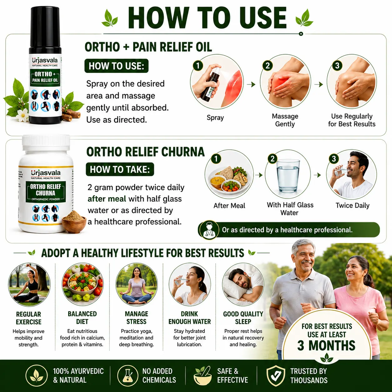 How to use Urjasvala Joint Pain Combo