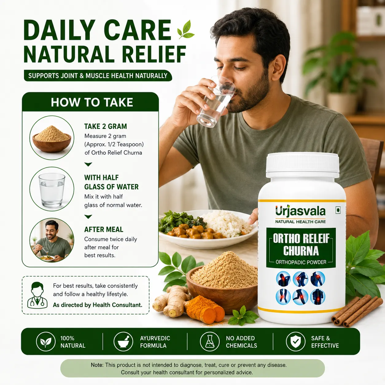 How to Use Urjasvala Ortho Relief Churna